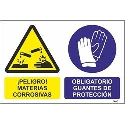Aman.pt - Peligro! Materias corrosivas | Obligatorio guantes de proteccin